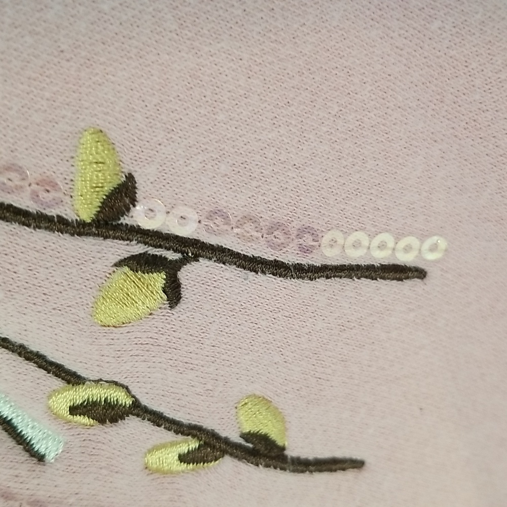 Breckenridge Y2K Bird Sparkling Sequin Snowflake Medium Cardigan Sweater - Picture 7 of 7